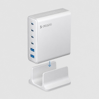 Зарядная станция 4xUSB Type-C, 2xUSB, PD, QC, 160Вт, белый, Deppa