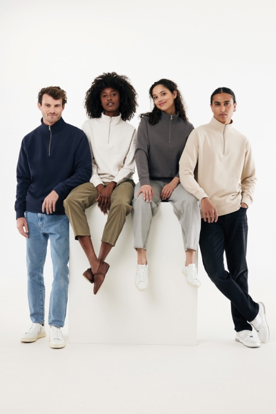 Свитшот на молнии Iqoniq Elgon из переработанного хлопка, 300 г/м²