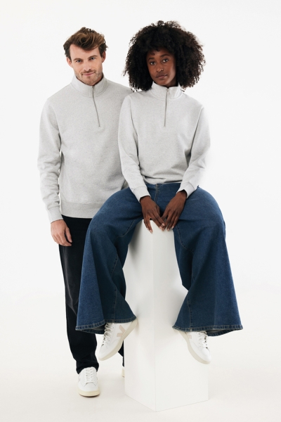 Свитшот на молнии Iqoniq Elgon из переработанного хлопка, 300 г/м²