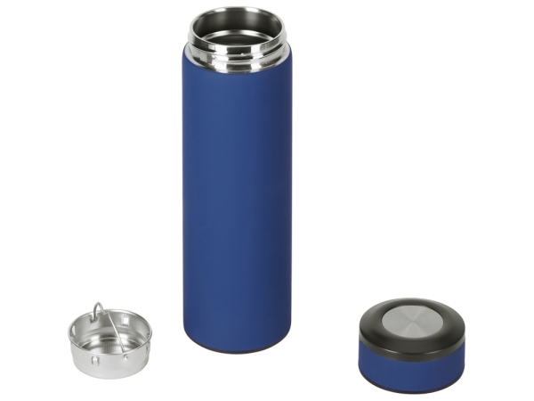 Вакуумный термос "Vacuum Flask C1", soft touch, 420мл, темно-синий