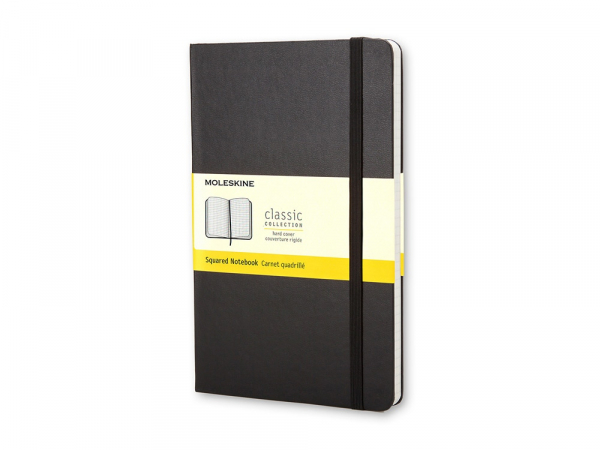 Записная книжка Moleskine Classic (в клетку) в твердой обложке, Large (13х21см), черный