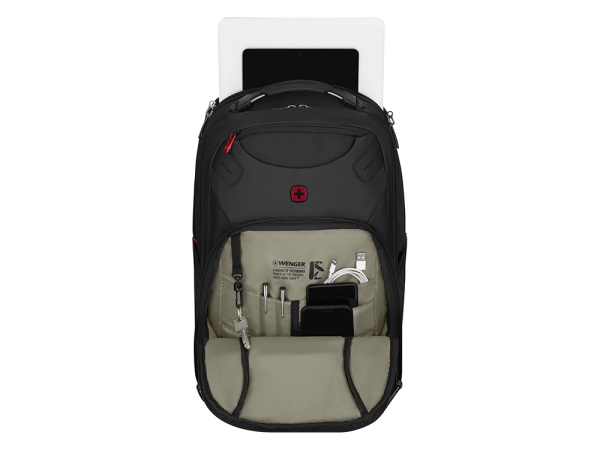 Рюкзак WENGER Cosmic 17", чёрный, переработанный ПЭТ/ПВХ/полиэстер, 34 x 23 x 49 см, 30 л