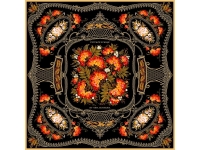 Платок «Тагильский поднос», черный