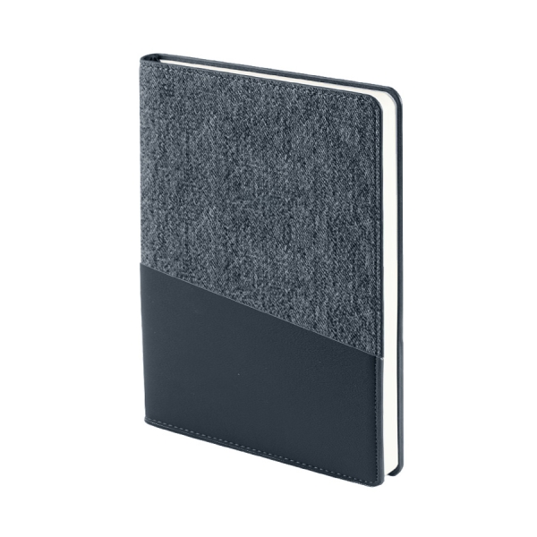 Ежедневник недатированный DENIM, серый, формат А5, блок в линейку