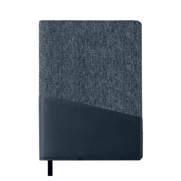 Ежедневник недатированный DENIM, серый, формат А5, блок в линейку