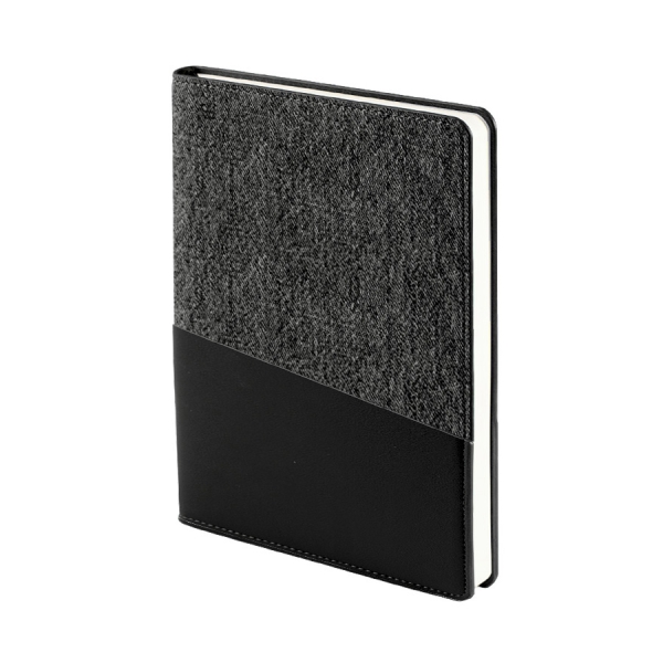 Ежедневник недатированный DENIM, серый, формат А5, блок в линейку