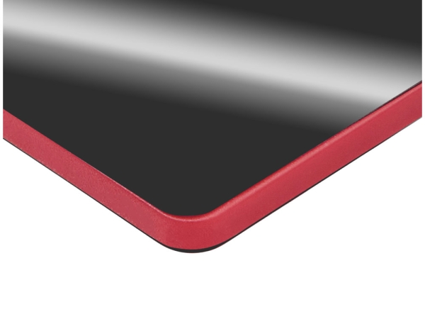 Металлический брелок с пластиковой цветной вставкой "SteelPop Rct", серебристый с красным