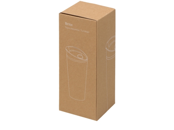 Термокружка «Brite» 500мл, белый/оранжевый