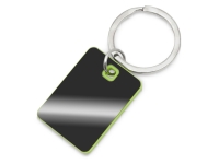 Металлический брелок с пластиковой цветной вставкой "SteelPop Rct", серебристый с зеленым яблоком Металлический брелок с пластиковой цветной вставкой "SteelPop Rct", серебристый с зеленым яблоком