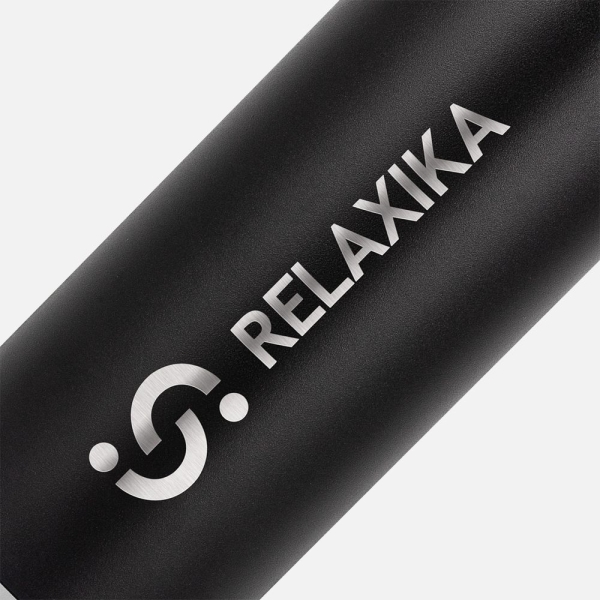 Термос Relaxika 750 со стикерпаком, черный