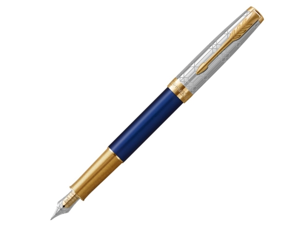 Перьевая ручка «Parker Sonnet QUEEN’S «Platinum jubilee 2022 18K», цвет чернил black и Blue, перо: M (среднее), в подарочной упаковке