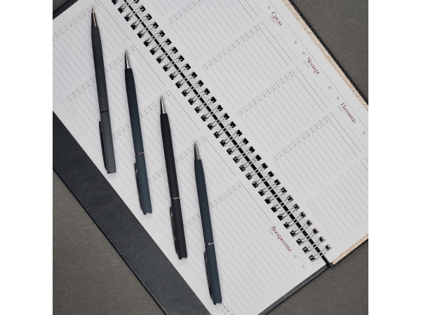 Ручка металлическая шариковая «Palermo», софт-тач, 0,7 мм,  графитовый