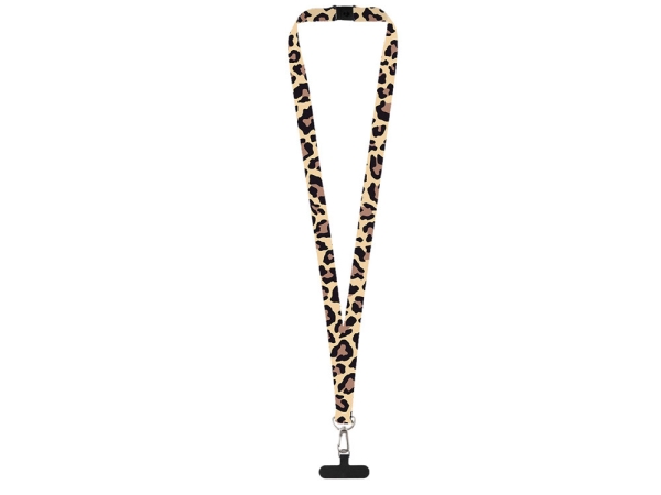 Ланъярд 2 см под сублимацию с трендовым карабином, замком обрыва и узким держателем для телефона из ПЭ, серебристый