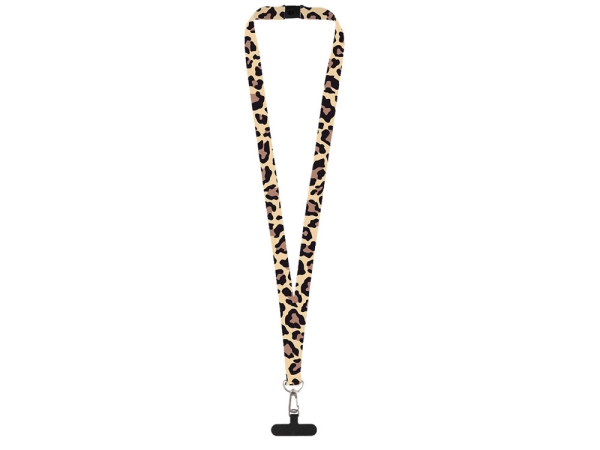 Ланъярд 2 см под сублимацию с трендовым карабином, замком обрыва и узким держателем для телефона из ПЭ, серебристый