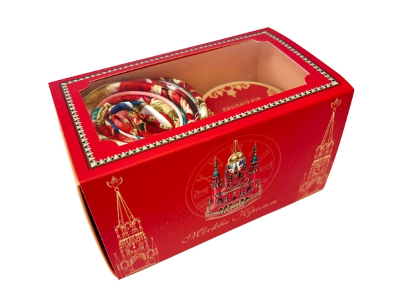 Набор: платок «Кремль – Москва» и свеча «Бархатный пион»