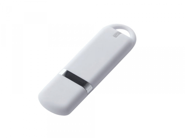 USB-флешка на 128 ГБ 3.0 USB, с покрытием soft-touch, белый
