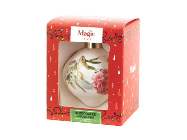 Стеклянный шар «Цветочный бум» (розовый)