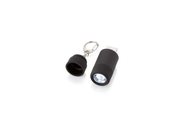 Мини-фонарь Avior с зарядкой от USB, черный