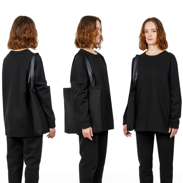 Шопер B4, черный с черными ручками