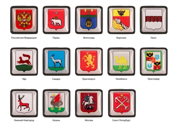 Шильдик на резинку с наклейкой «Омск», черный