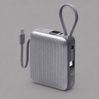 Внешний АКБ NRG Turbo Cable 10000 mAh, 22,5Вт, графит, Deppa