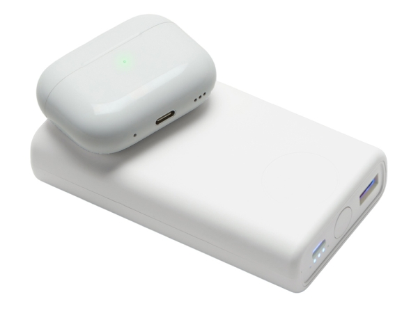 Внешний беспроводной аккумулятор 2-в-1 с функцией зарядки Apple Watch, QC/PD «AtomIQ», 10000 мАч, белый