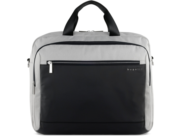 Портфель мужской BUGATTI Sera, светло-серый, полиэстер, 40х11х34 см, 15 л
