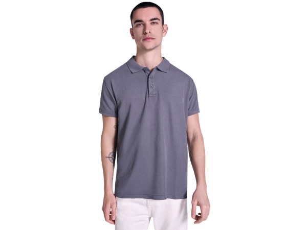 Рубашка поло «Cobain» унисекс, серо-голубой выстиранный