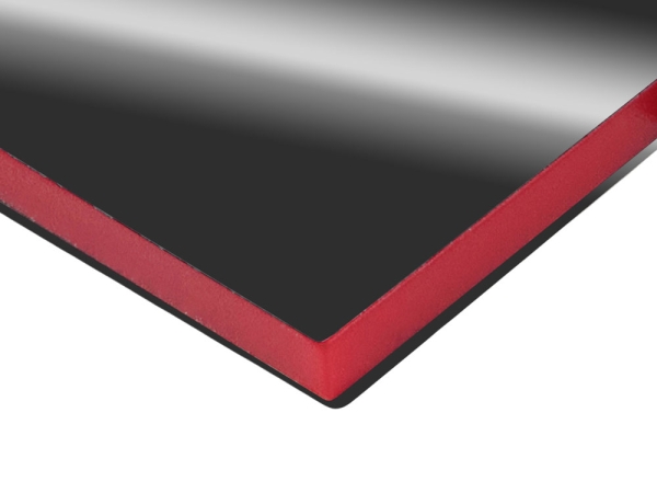 Металлический брелок с пластиковой цветной вставкой "SteelPop House", серебристый с красным