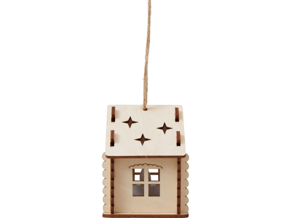 Подвеска с подсветкой домик (с мерцающей свечкой)