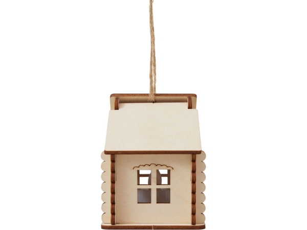 Подвеска с подсветкой домик (с мерцающей свечкой)