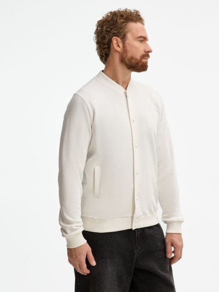 Бомбер унисекс Nuppu, молочно-белый