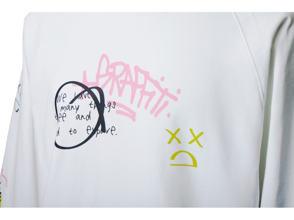 Свитшот оверсайз с рукавом реглан «Belgrade», унисекс, белый, ДТФ текстиль