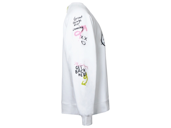 Свитшот оверсайз с рукавом реглан «Belgrade», унисекс, белый, ДТФ текстиль