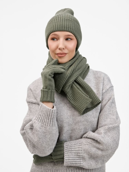 Шарф Catch Match, зеленый (полынь)