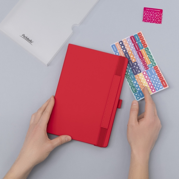 Ежедневник Alpha недатированный, красный/серый