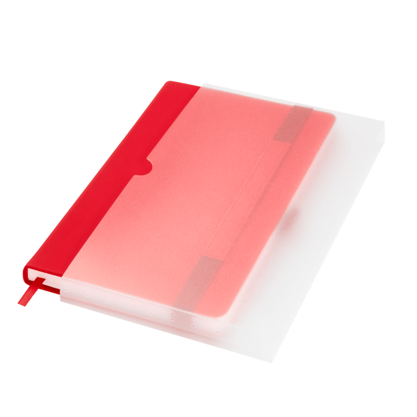 Ежедневник Alpha недатированный, красный/серый