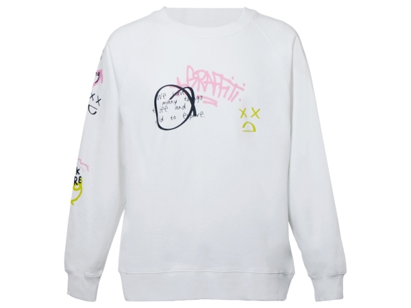 Свитшот оверсайз с рукавом реглан «Belgrade», унисекс, белый, ДТФ текстиль