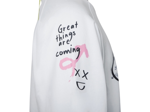 Свитшот оверсайз с рукавом реглан «Belgrade», унисекс, белый, ДТФ текстиль