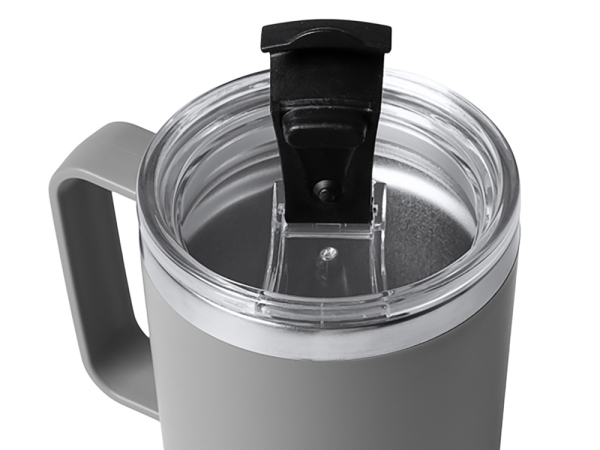 Термокружка «Кенчер» с двойными стенками из нержавеющей стали 304 и полипропилена, серый