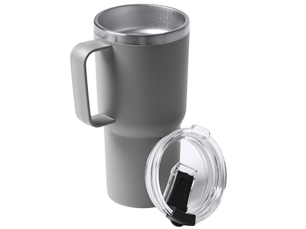 Термокружка «Кенчер» с двойными стенками из нержавеющей стали 304 и полипропилена, серый