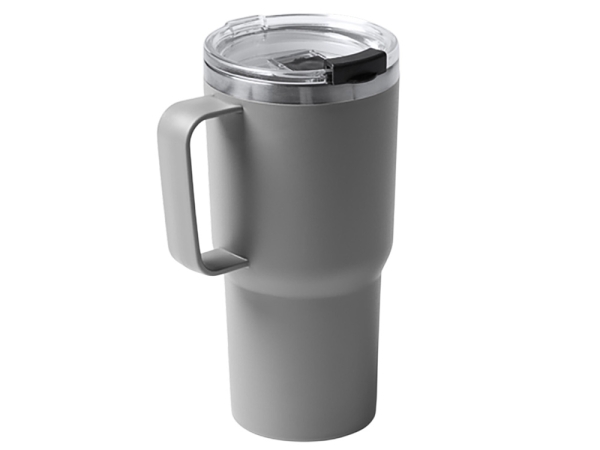 Термокружка «Кенчер» с двойными стенками из нержавеющей стали 304 и полипропилена, серый