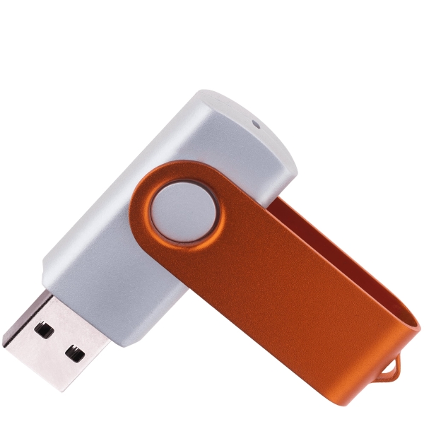 Флешка TWIST COLOR MIX Серебристая с оранжевым 4016.06.05.16ГБ3.0