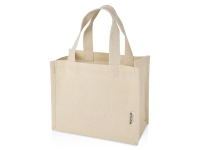 Мини эко-сумка Odessa с клинчиком, изготовленная из переработанного хлопка, сертифицированного согласно GRS, плотностью 220 г/м², объемом 9 л - Натуральный Мини эко-сумка Odessa с клинчиком, изготовленная из переработанного хлопка, сертифицированного согласно GRS, плотностью 220 г/м², объемом 9 л - Натуральный