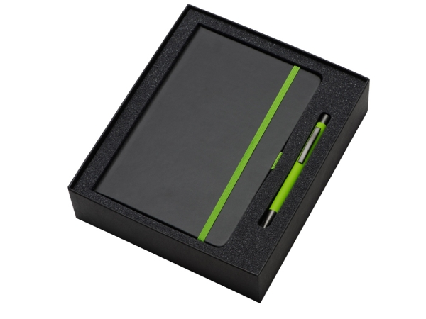 Подарочный набор «Jacque» 2.0. с ручкой и блокнотом, зеленое яблоко