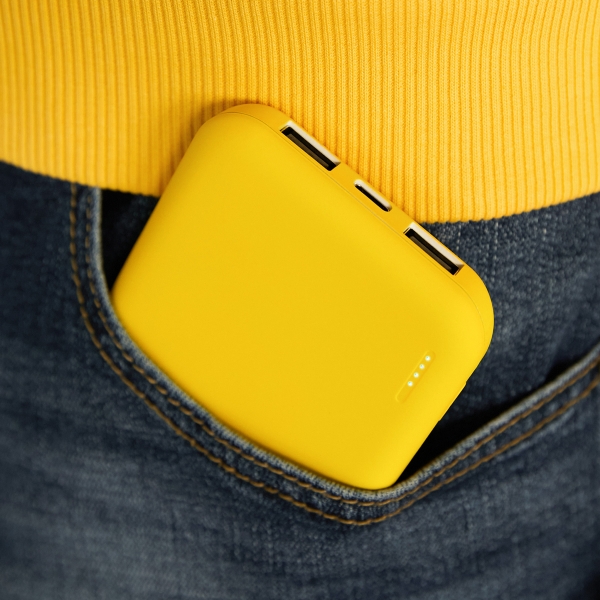 Внешний аккумулятор с подсветкой Люче (Luce) Lemoni 10000 mAh, желтый
