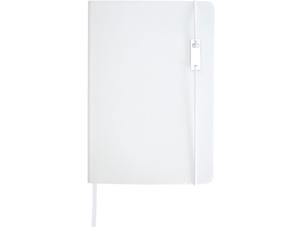 Набор Legato Elegance из блокнота формата А5 в твердой обложке и ручки-роллера, белый/белый