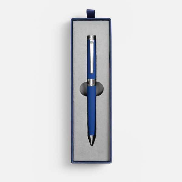 Ручка шариковая Broad Ring Soft Touch в футляре, синяя