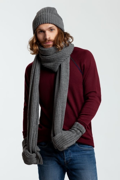 Шарф Nordkyn, серый меланж (эбонит)