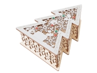 Шкатулка из фанеры в виде елки "Firytale" , серебристая